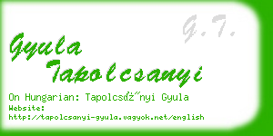 gyula tapolcsanyi business card